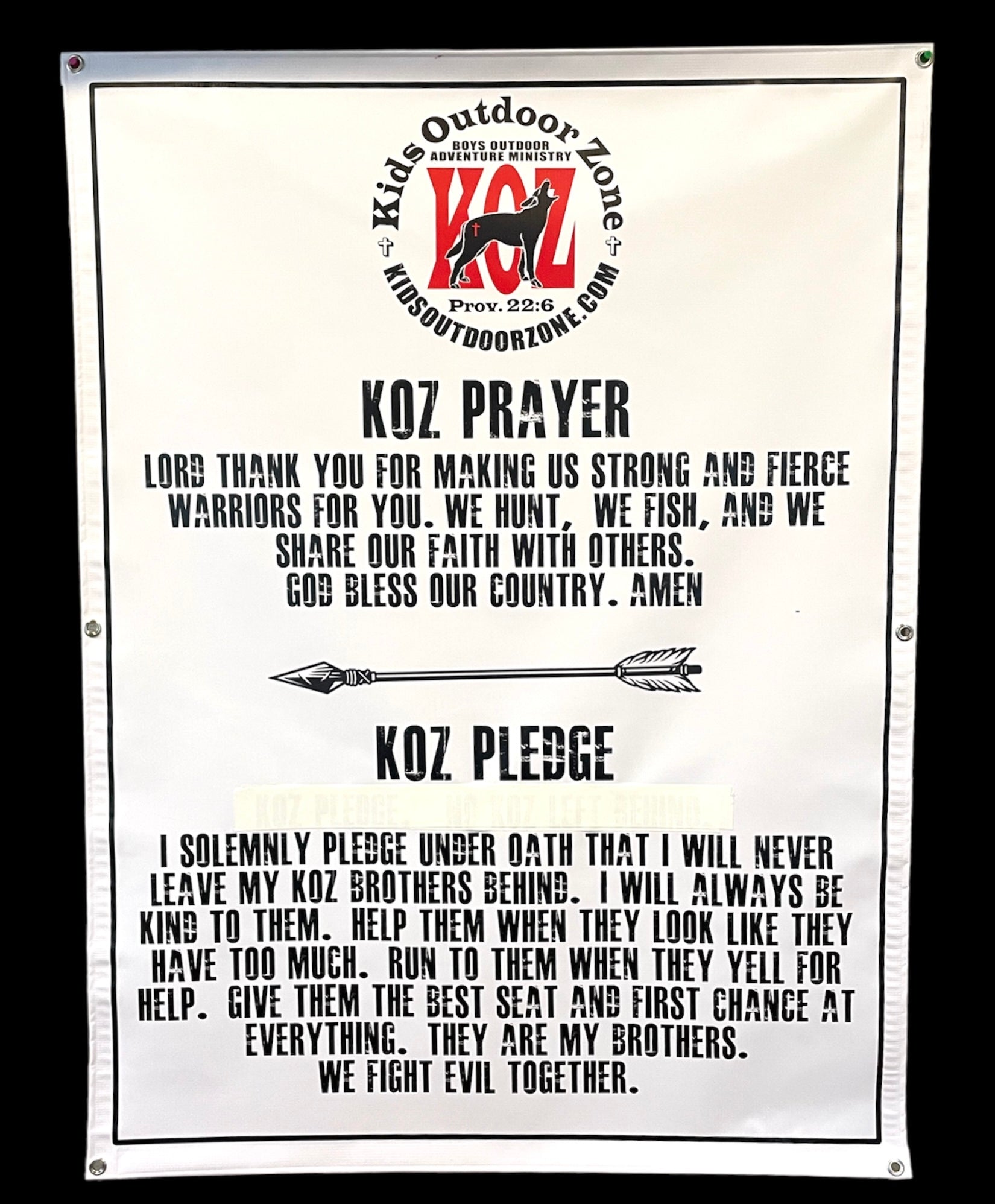 KOZ PLEDGE/PRAYER BANNER KidsOutdoorZone