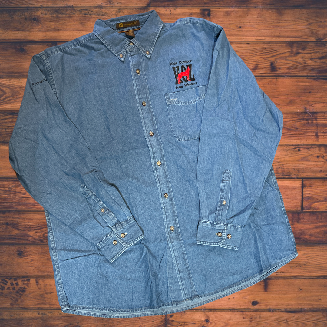 DENIM LONG SLEEVE KOZ SHIRT KidsOutdoorZone