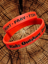 Load image into Gallery viewer, KOZ RED &quot;HUNT PRAY FISH&quot; RUBBER BRACELETS
